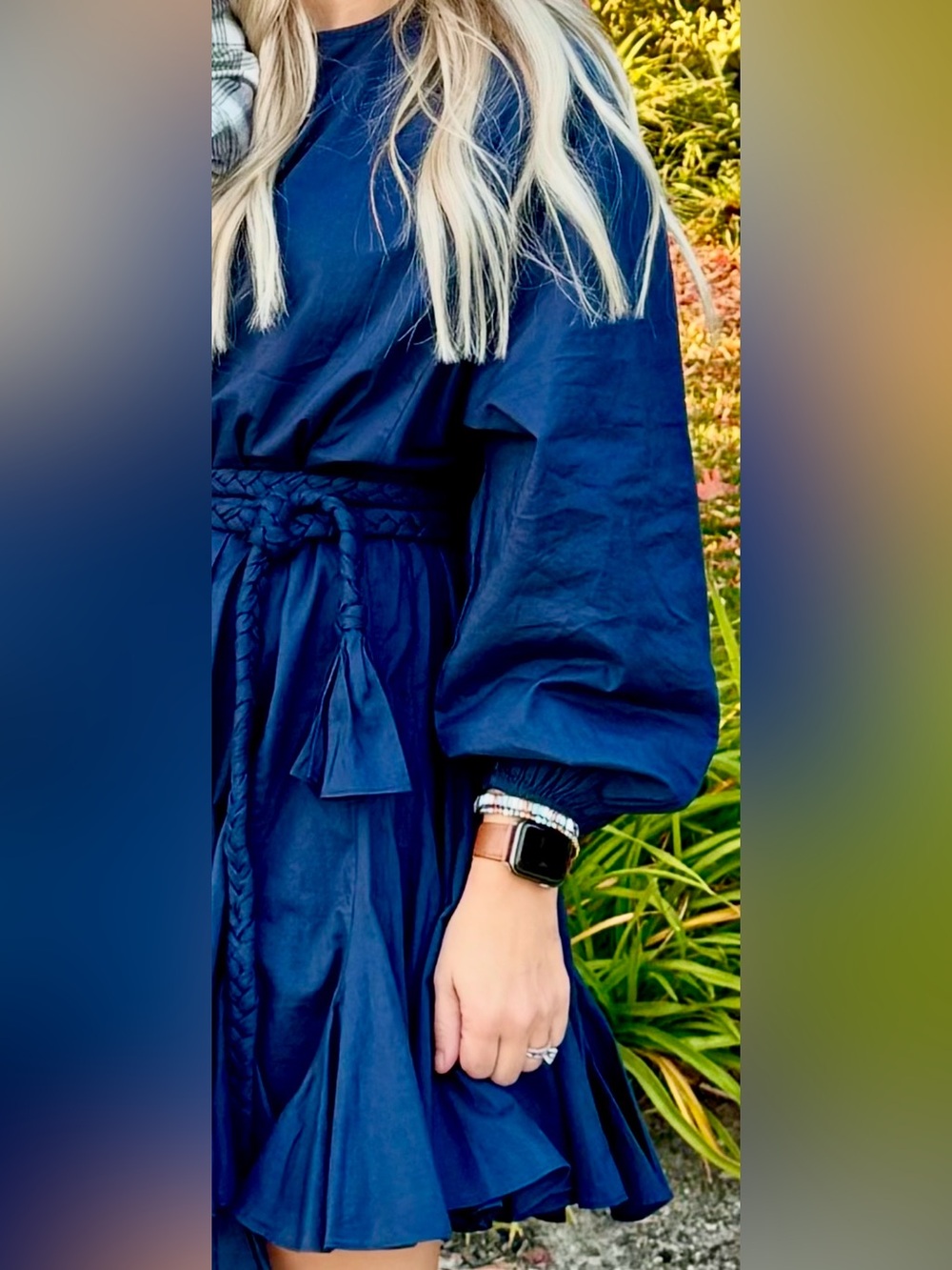 Rhode Ella Navy Blue Braided-Waist Mini Dress - Picture 3 of 3